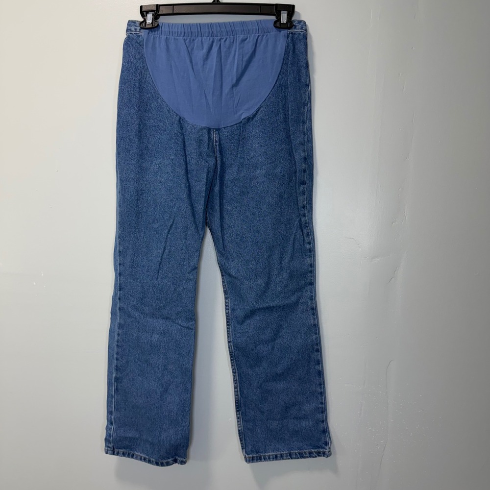 Motherhood Maternity Blue Jeans Straight Leg‎ Under Belly Y2K 90s Size P8